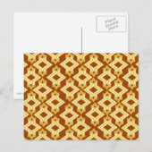 Art Deco Wallpaper Pattern, Golden Brown Briefkaart (Voorkant / Achterkant)