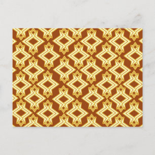 Art Deco Wallpaper Pattern, Golden Brown Briefkaart