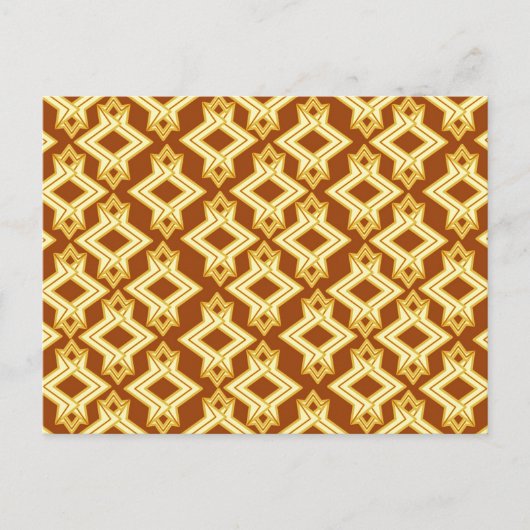 Art Deco Wallpaper Pattern, Golden Brown Briefkaart (Voorkant)