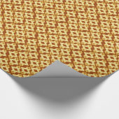 Art Deco Wallpaper Pattern, Golden Brown Cadeaupapier (Hoek)