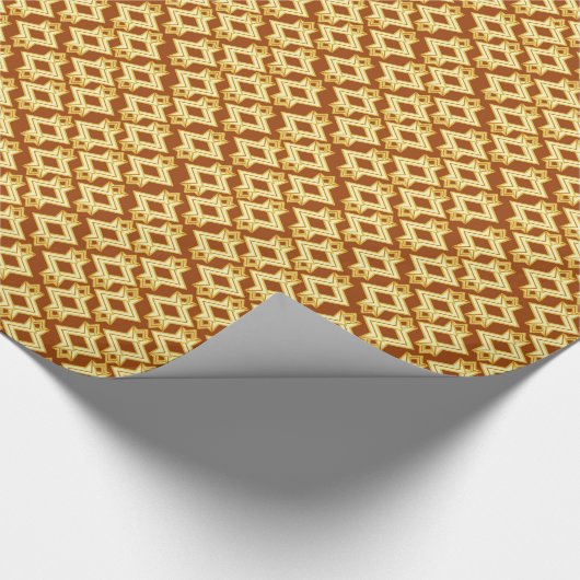 Art Deco Wallpaper Pattern, Golden Brown Cadeaupapier (Hoek)