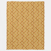 Art Deco Wallpaper Pattern, Golden Brown Fleece Deken (Voorkant)