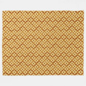 Art Deco Wallpaper Pattern, Golden Brown Fleece Deken (Voorkant (Horizontaal))