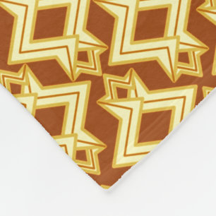 Art Deco Wallpaper Pattern, Golden Brown Fleece Deken