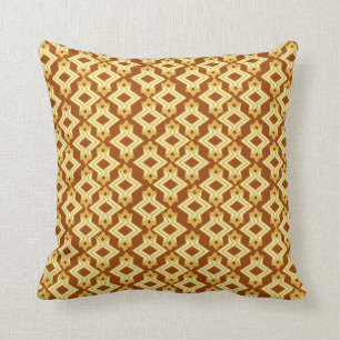 Art Deco Wallpaper Pattern, Golden Brown Kussen