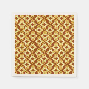 Art Deco Wallpaper Pattern, Golden Brown Servetten