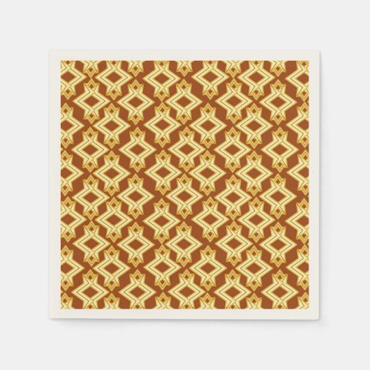 Art Deco Wallpaper Pattern, Golden Brown Servetten (Voorkant)