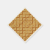 Art Deco Wallpaper Pattern, Golden Brown Servetten (Hoek)