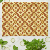Art Deco Wallpaper Pattern, Golden Brown Theedoek (Gevouwen)