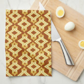 Art Deco Wallpaper Pattern, Golden Brown Theedoek (Quarter Fold)