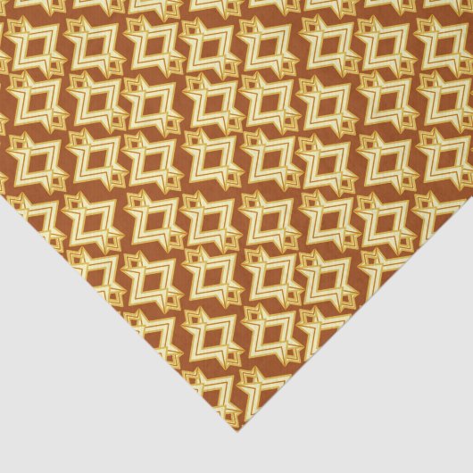 Art Deco Wallpaper Pattern, Golden Brown Tissuepapier (Detail)