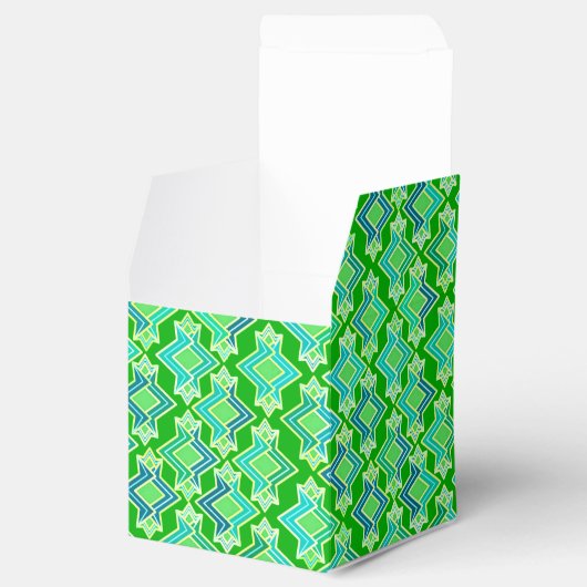 Art Deco Wallpaper Pattern, Jade Green Bedankdoosjes (Geopend)
