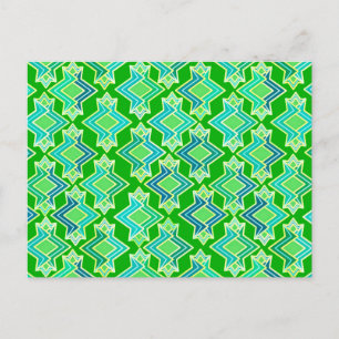 Art Deco Wallpaper Pattern, Jade Green Briefkaart