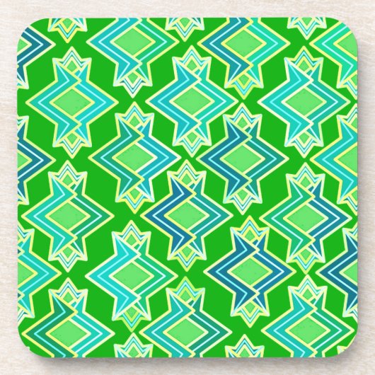 Art Deco Wallpaper Pattern, Jade Green Drankjes Onderzetter (Voorkant)