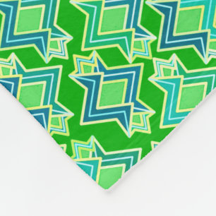 Art Deco Wallpaper Pattern, Jade Green Fleece Deken