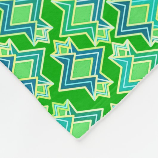 Art Deco Wallpaper Pattern, Jade Green Fleece Deken (Hoek)