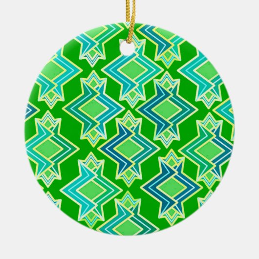 Art Deco Wallpaper Pattern, Jade Green Keramisch Ornament (Voorkant)