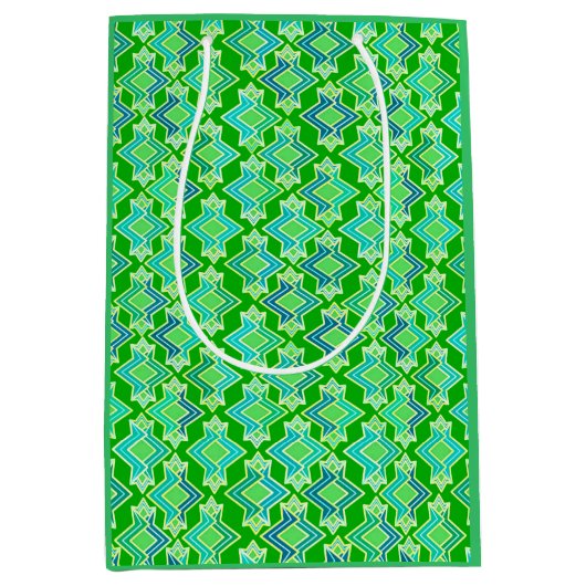 Art Deco Wallpaper Pattern, Jade Green Medium Cadeauzakje (Voorkant)