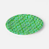 Art Deco Wallpaper Pattern, Jade Green Papieren Bordje (Gekanteld)