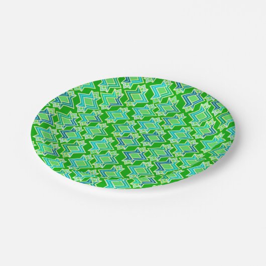 Art Deco Wallpaper Pattern, Jade Green Papieren Bordje (Gekanteld)