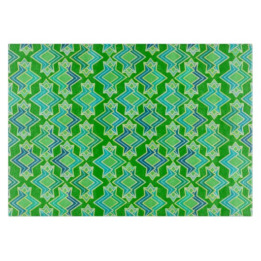 Art Deco Wallpaper Pattern, Jade Green Snijplank (Voorkant)