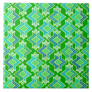 Art Deco Wallpaper Pattern, Jade Green Tegeltje