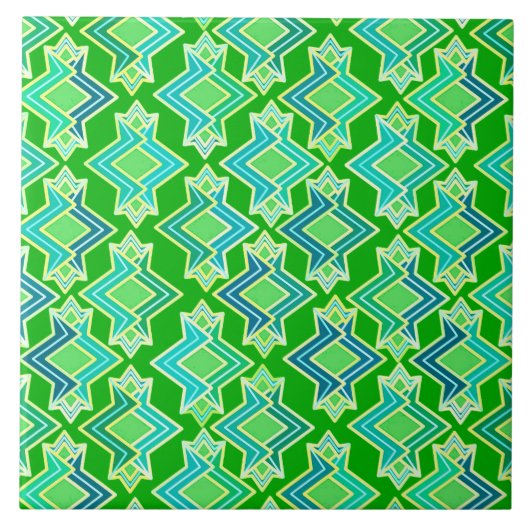 Art Deco Wallpaper Pattern, Jade Green Tegeltje (Voorkant)