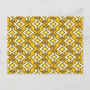 Art Deco Wallpaper Pattern, Mustard Gold Briefkaart