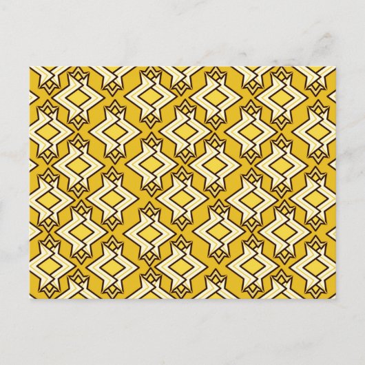 Art Deco Wallpaper Pattern, Mustard Gold Briefkaart (Voorkant)