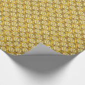 Art Deco Wallpaper Pattern, Mustard Gold Cadeaupapier (Hoek)