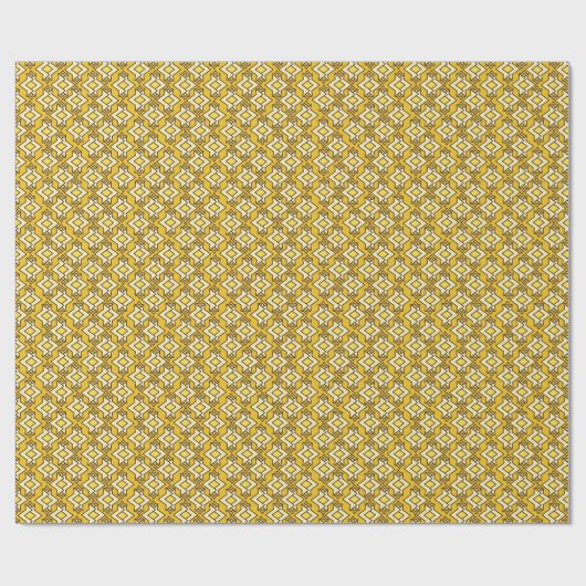 Art Deco Wallpaper Pattern, Mustard Gold Cadeaupapier (Vlak)