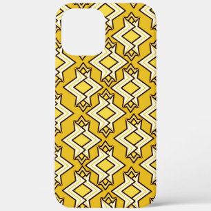 Art Deco Wallpaper Pattern, Mustard Gold iPhone 12 Pro Max Hoesje