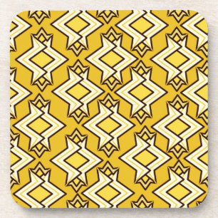Art Deco Wallpaper Pattern, Mustard Gold Drankjes Onderzetter