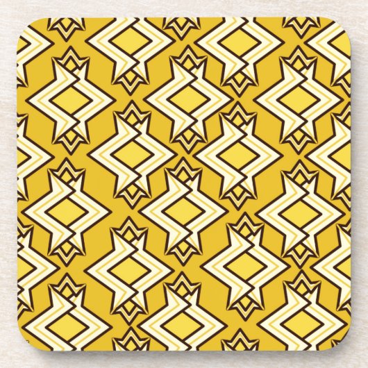 Art Deco Wallpaper Pattern, Mustard Gold Drankjes Onderzetter (Voorkant)