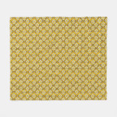 Art Deco Wallpaper Pattern, Mustard Gold Fleece Deken (Voorkant (Horizontaal))