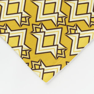 Art Deco Wallpaper Pattern, Mustard Gold Fleece Deken