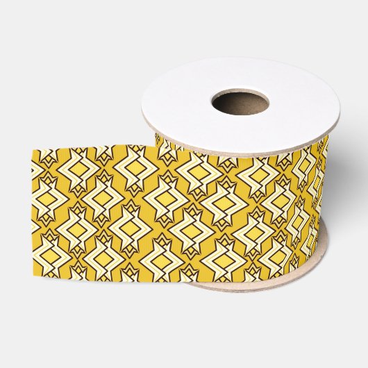 Art Deco Wallpaper Pattern, Mustard Gold Grosgrain Lint (Spoel)