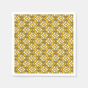 Art Deco Wallpaper Pattern, Mustard Gold Servetten