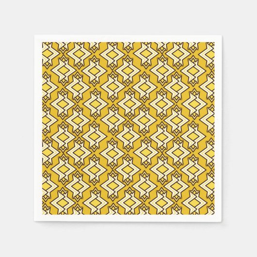 Art Deco Wallpaper Pattern, Mustard Gold Servetten (Voorkant)