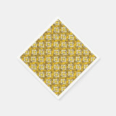 Art Deco Wallpaper Pattern, Mustard Gold Servetten (Hoek)