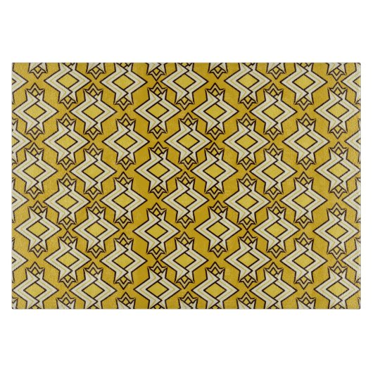 Art Deco Wallpaper Pattern, Mustard Gold Snijplank (Voorkant)