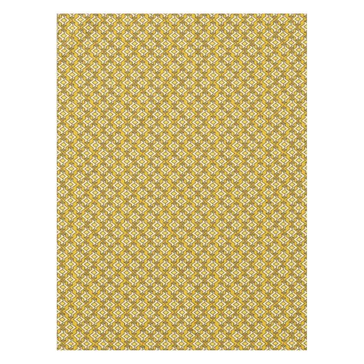 Art Deco Wallpaper Pattern, Mustard Gold Tafelkleed (Voorkant)