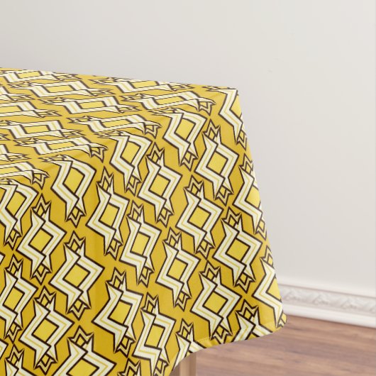 Art Deco Wallpaper Pattern, Mustard Gold Tafelkleed (Voorbeeld)