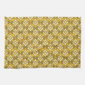 Art Deco Wallpaper Pattern, Mustard Gold Theedoek (Horizontaal)