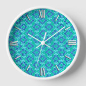 Art Deco Wallpaper Pattern, Turquoise en Cobalt (Voorkant)