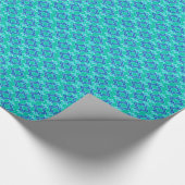 Art Deco Wallpaper Pattern, Turquoise en Cobalt Cadeaupapier (Hoek)