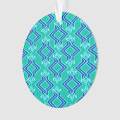 Art Deco Wallpaper Pattern, Turquoise en Cobalt Ornament (voorkant)