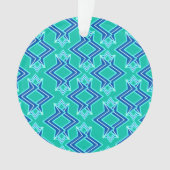 Art Deco Wallpaper Pattern, Turquoise en Cobalt Ornament (voorkant)