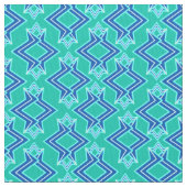 Art Deco Wallpaper Pattern, Turquoise en Cobalt Stof (Close Up)