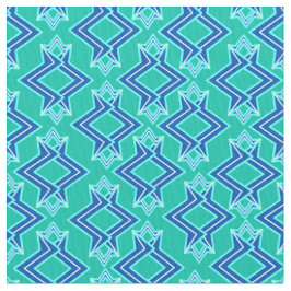 Art Deco Wallpaper Pattern, Turquoise en Cobalt Stof
